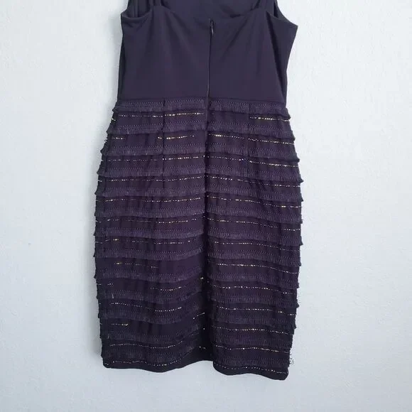 Marina Black Bead and Fringe Gatsby Mini Dress - Picture 10 of 12